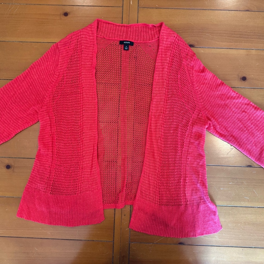 Alfani coral Open-Front Cardigan